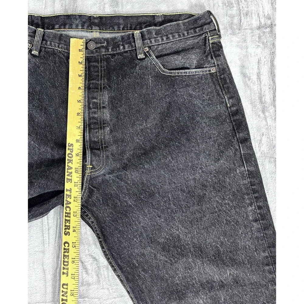 Levi's 501 Mens Black Button Fly Jeans Made in Mexico W42 L30 Actual (40x24) - Picture 4 of 14